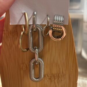 4 Stainless steel hoop earrings